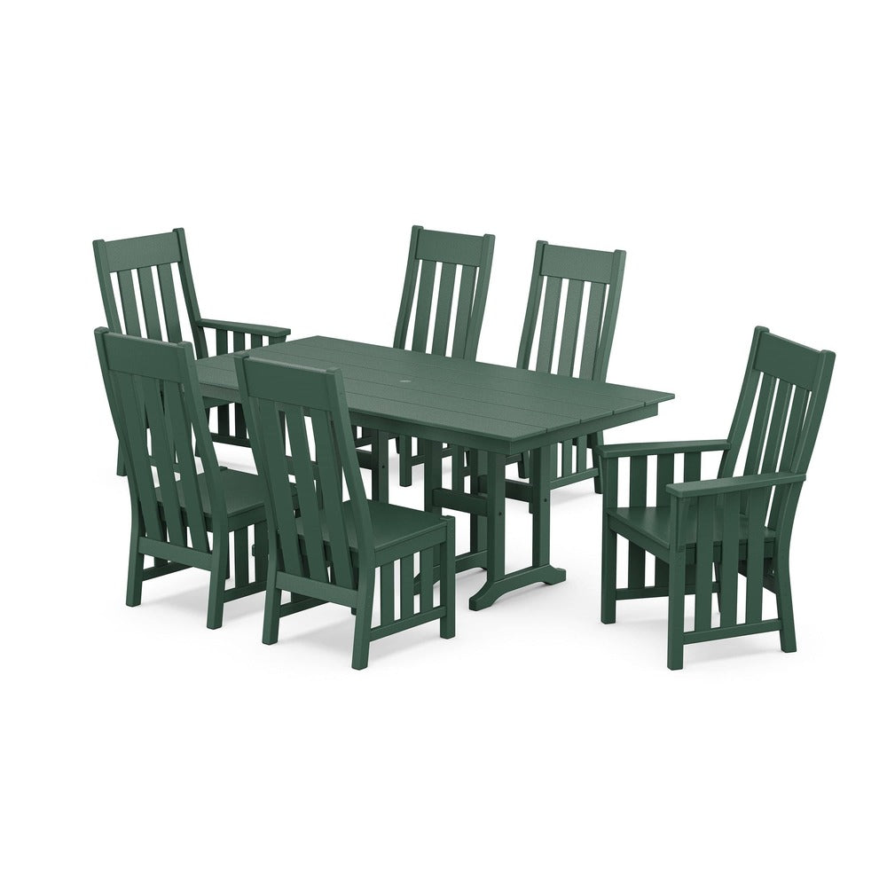 POLYWOOD® Acadia 7-Piece Farmhouse Dining Set - PWS2552-1 Dining Set POLYWOOD®