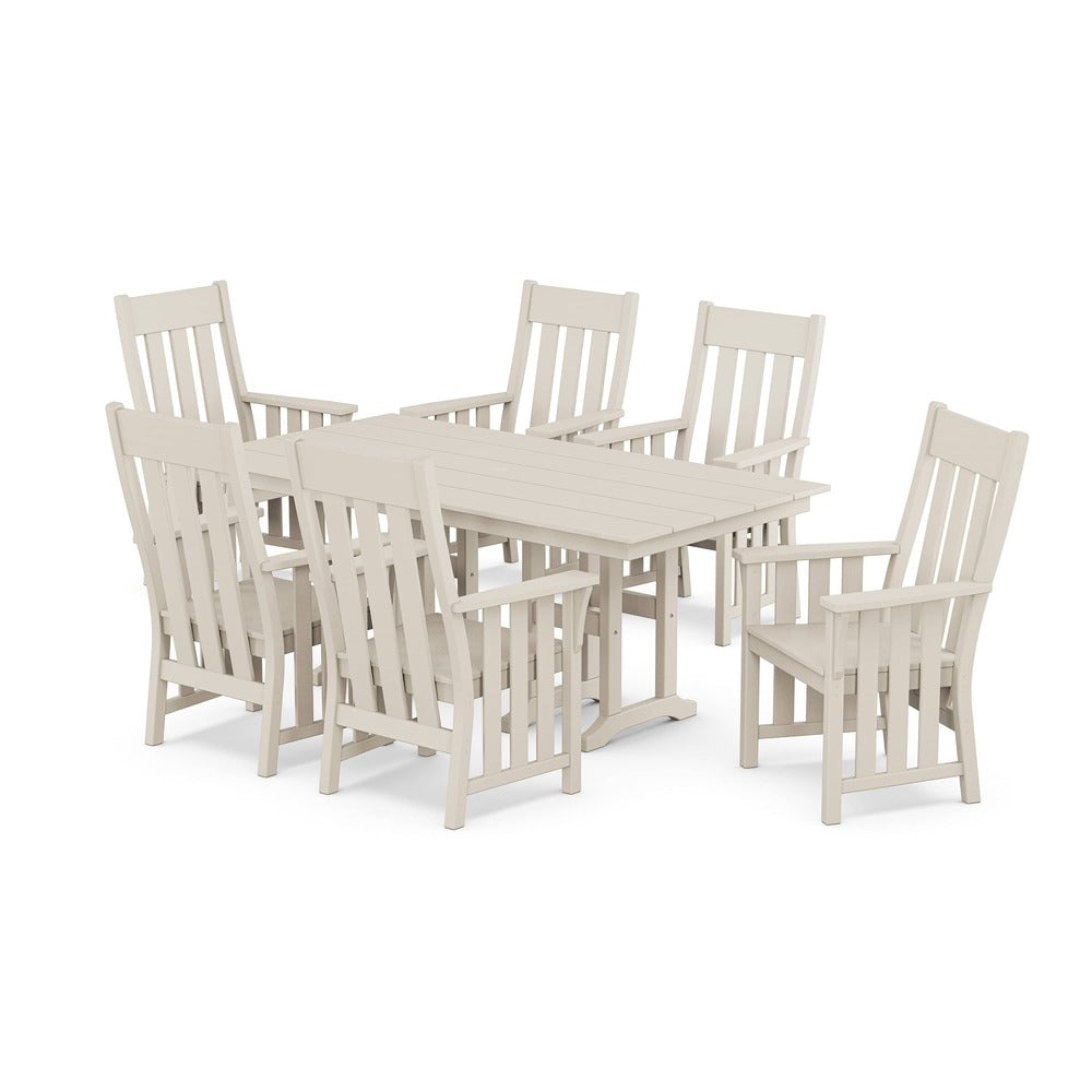 POLYWOOD® Acadia Arm Chair 7-Piece Farmhouse Dining Set - PWS2554-1 Dining Set POLYWOOD®