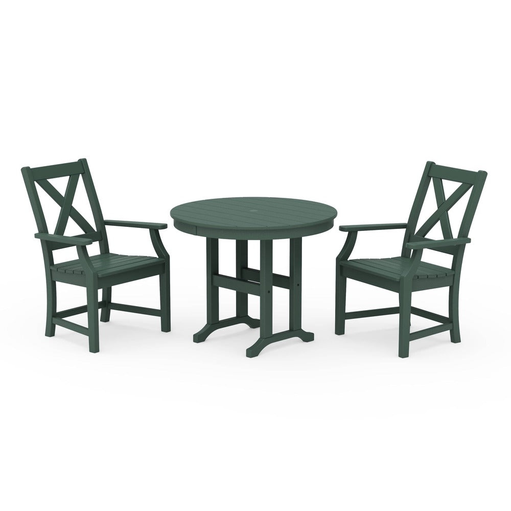 POLYWOOD® Braxton 3-Piece Round Dining Set 1321-1 Dining Set POLYWOOD®