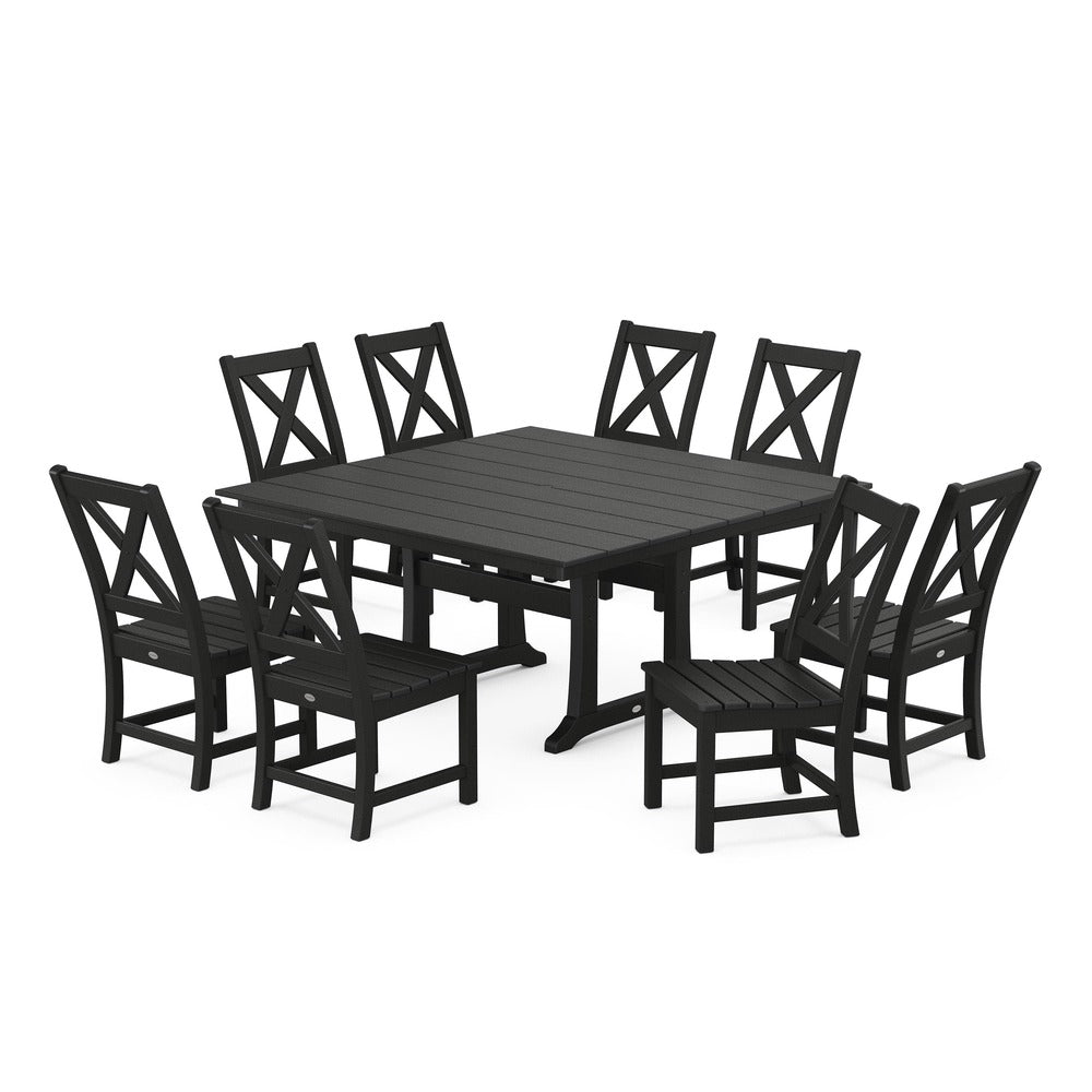 POLYWOOD® Braxton Side Chair 9-Piece Farmhouse Dining Set PWS1286-1 Dining Set POLYWOOD®