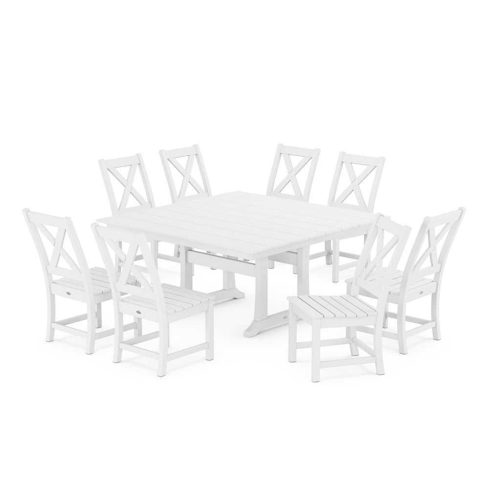 POLYWOOD® Braxton Side Chair 9-Piece Farmhouse Dining Set PWS1286-1 Dining Set POLYWOOD®