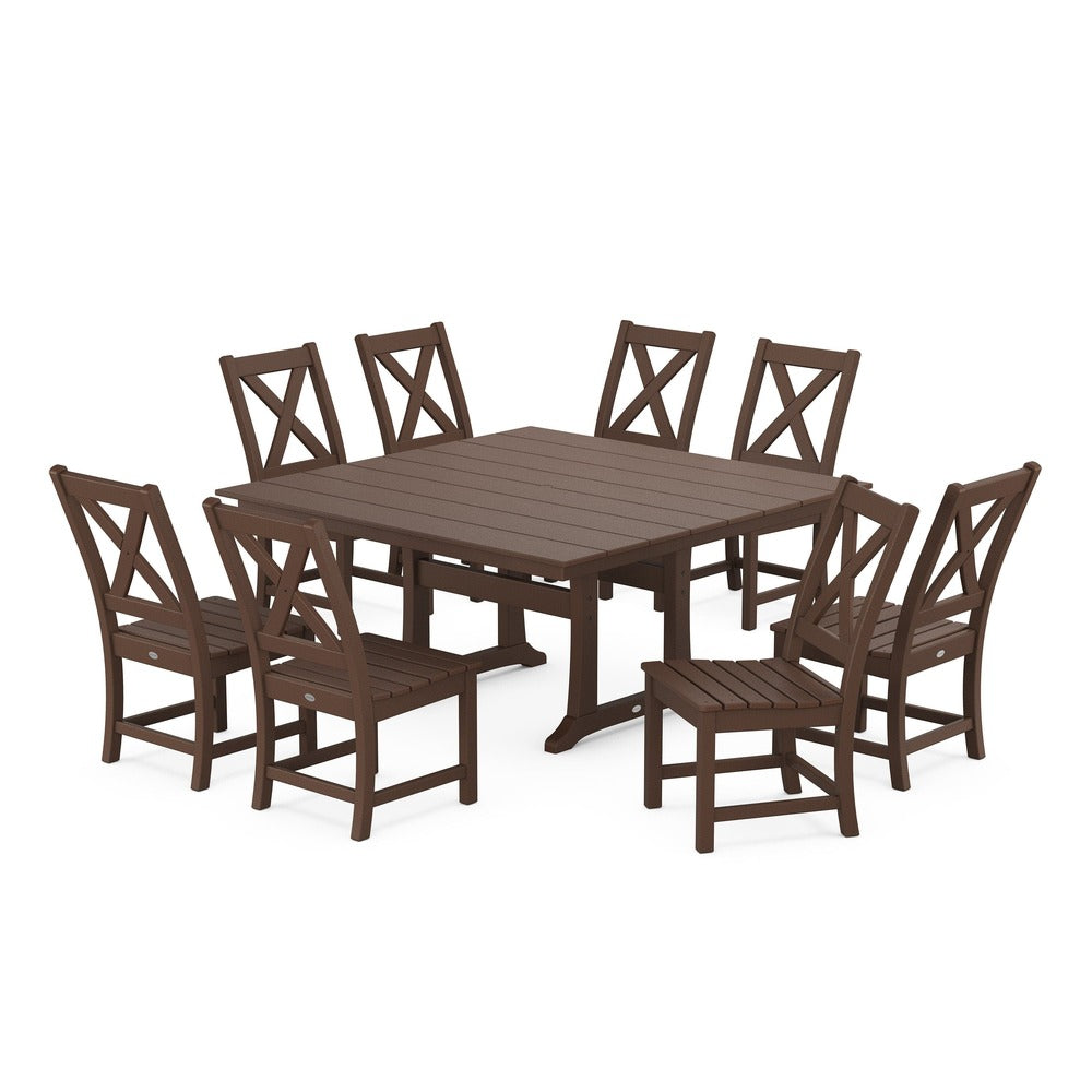 POLYWOOD® Braxton Side Chair 9-Piece Farmhouse Dining Set PWS1286-1 Dining Set POLYWOOD®