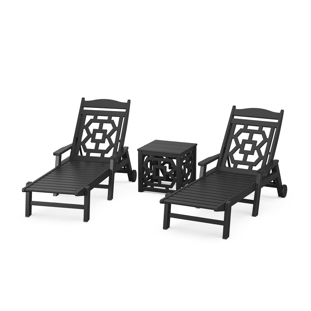 POLYWOOD® Chinoiserie 3-Piece Chaise Set - PWS2434-1 Chaise POLYWOOD®
