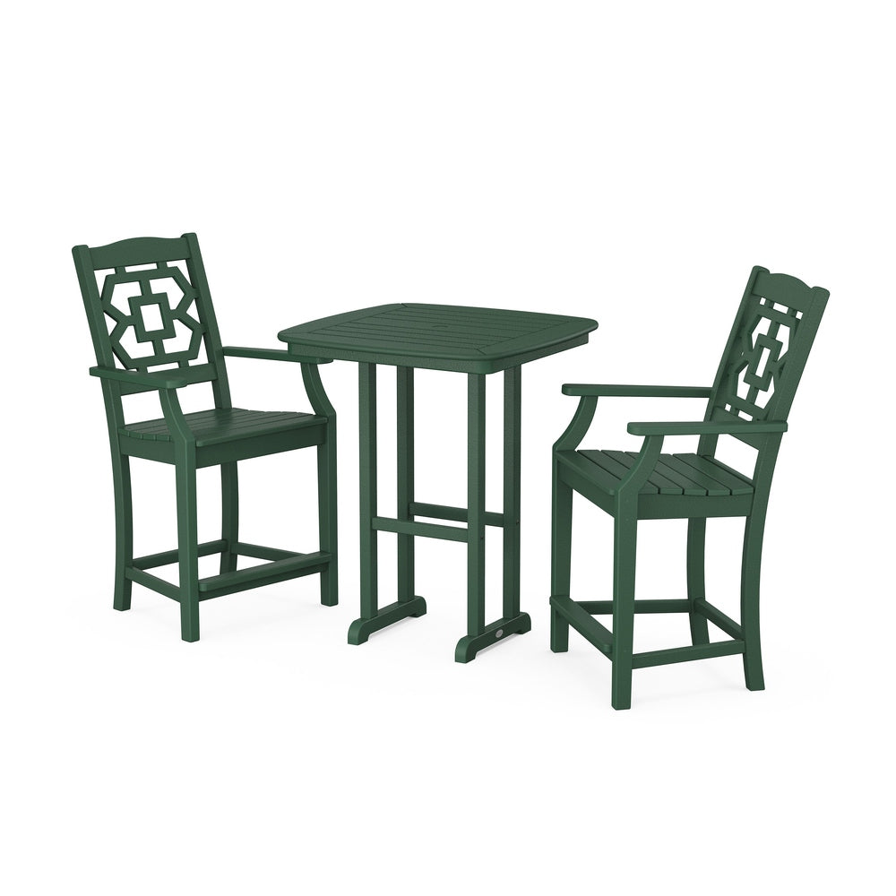Chinoiserie 3-Piece Counter Set - Green