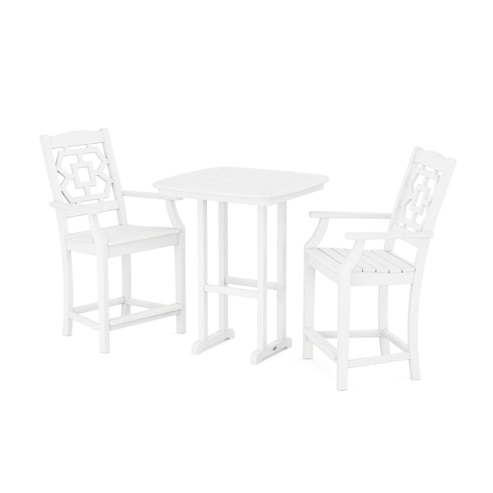 Chinoiserie 3-Piece Counter Set - White