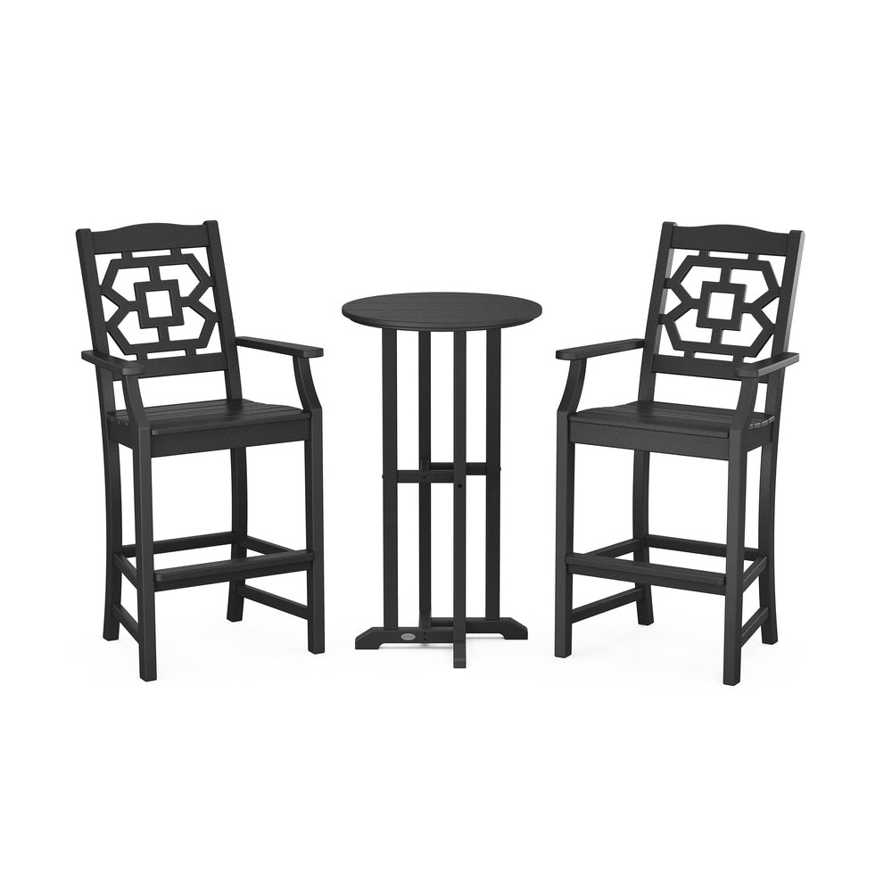 POLYWOOD® Chinoiserie 3-Piece Farmhouse Bar Set - PWS1618-1 Dining Set POLYWOOD®