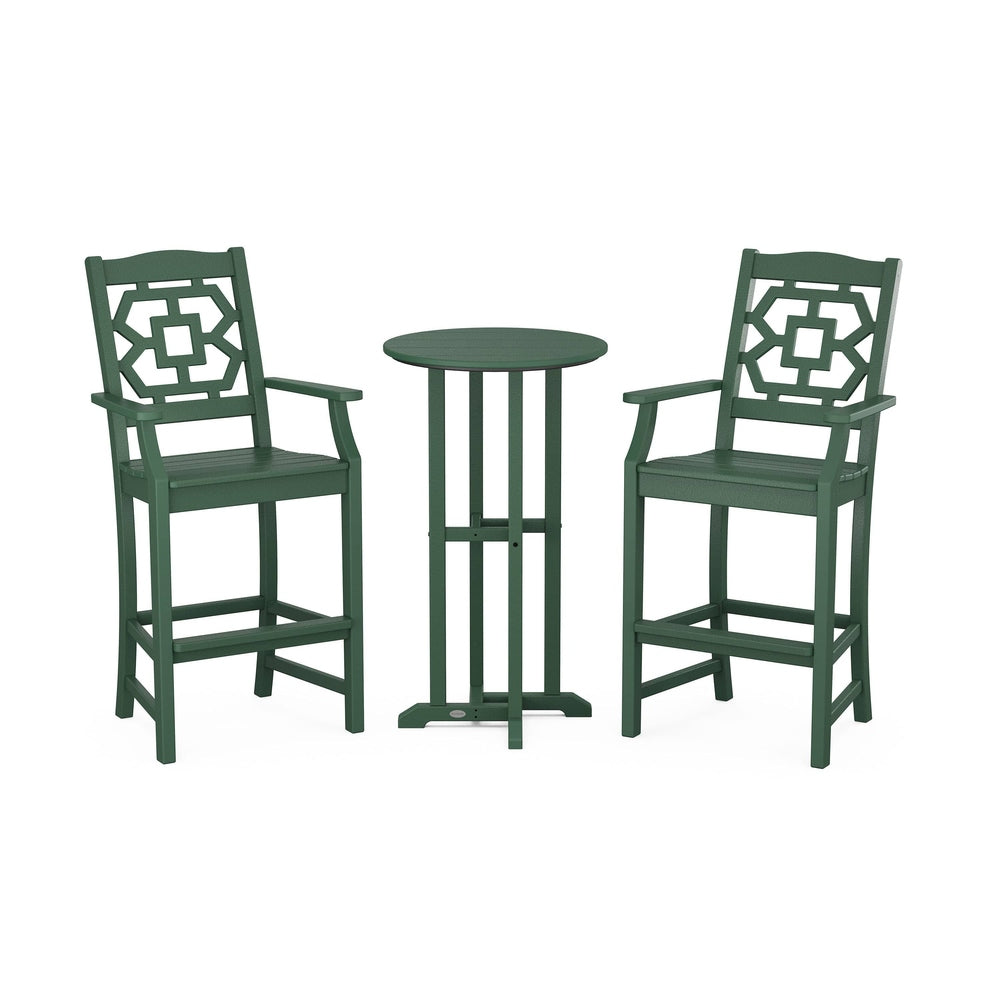 POLYWOOD® Chinoiserie 3-Piece Farmhouse Bar Set - PWS1618-1 Dining Set POLYWOOD®