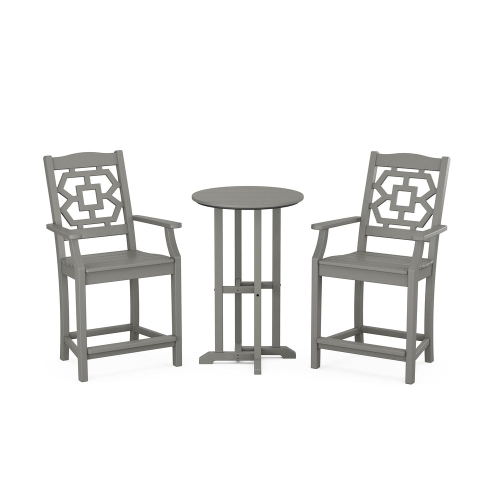 POLYWOOD® Chinoiserie 3-Piece Farmhouse Bistro Counter Set - PWS1600-1