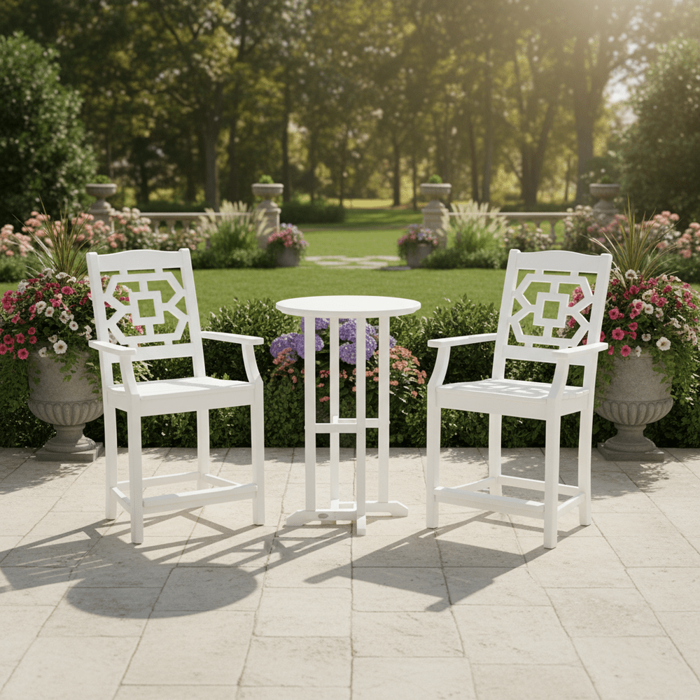 POLYWOOD® Chinoiserie 3-Piece Farmhouse Bistro Counter Set - PWS1600-1