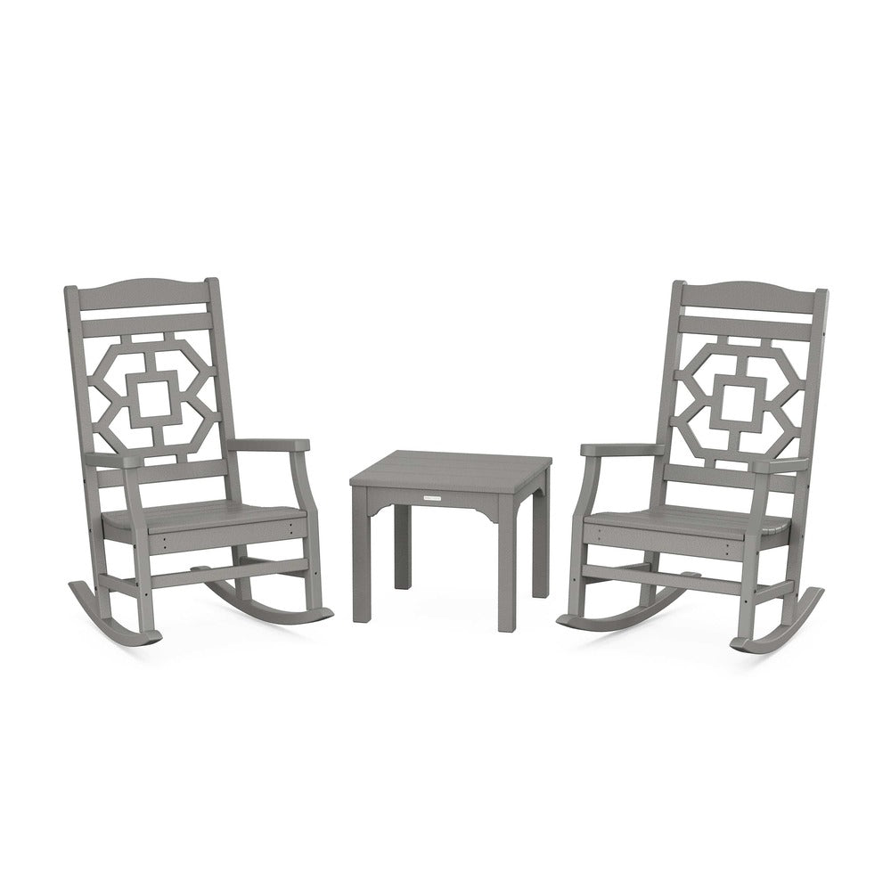 POLYWOOD® Chinoiserie 3-Piece Rocking Chair Set - PWS1560-1 Rocking Chair POLYWOOD®