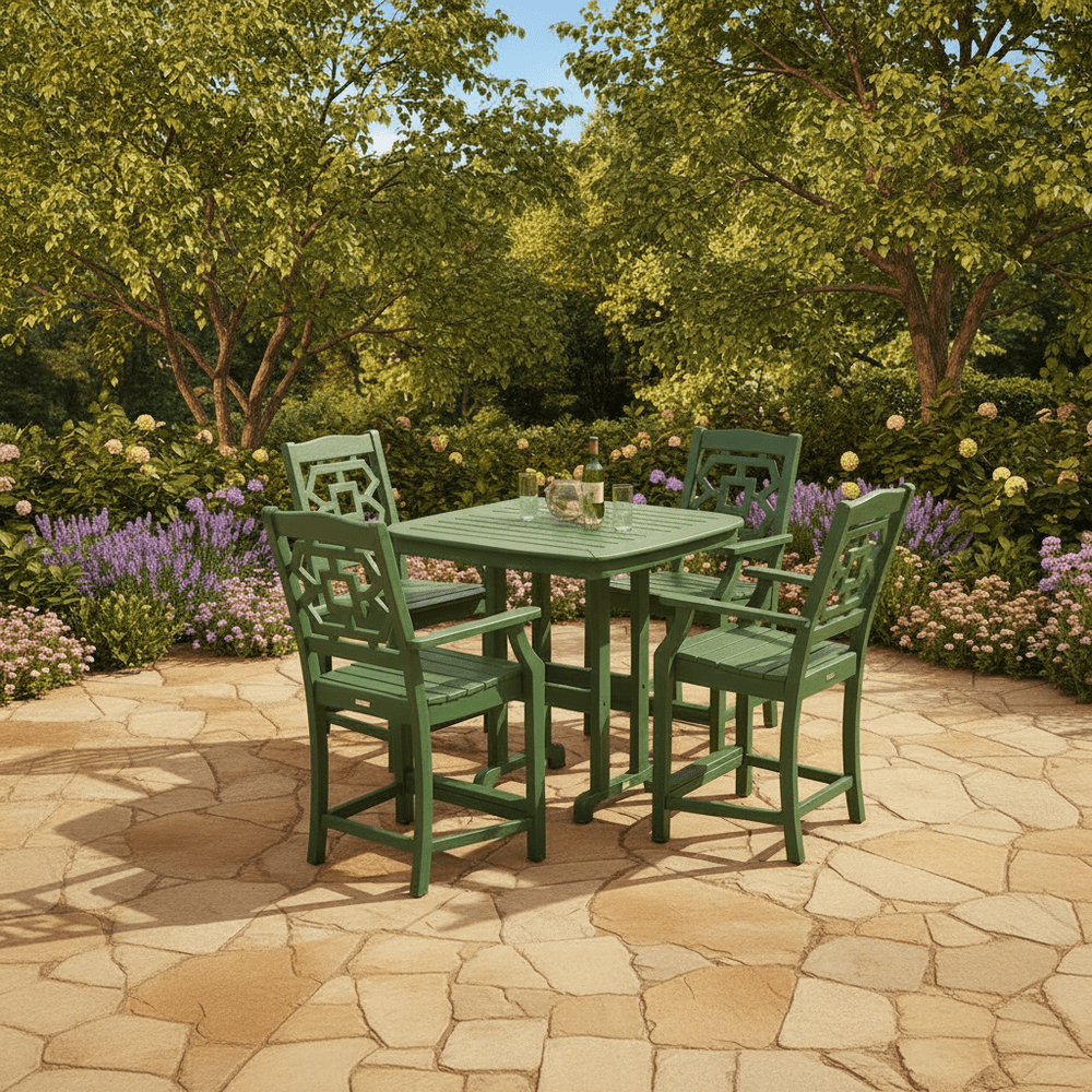 POLYWOOD® Chinoiserie 5-Piece Counter Set - PWS1592-1