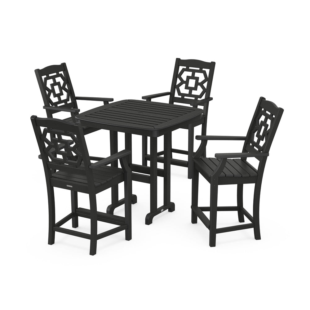 Chinoiserie 5-Piece Counter Set - Black