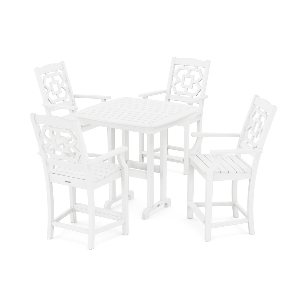 Chinoiserie 5-Piece Counter Set - White