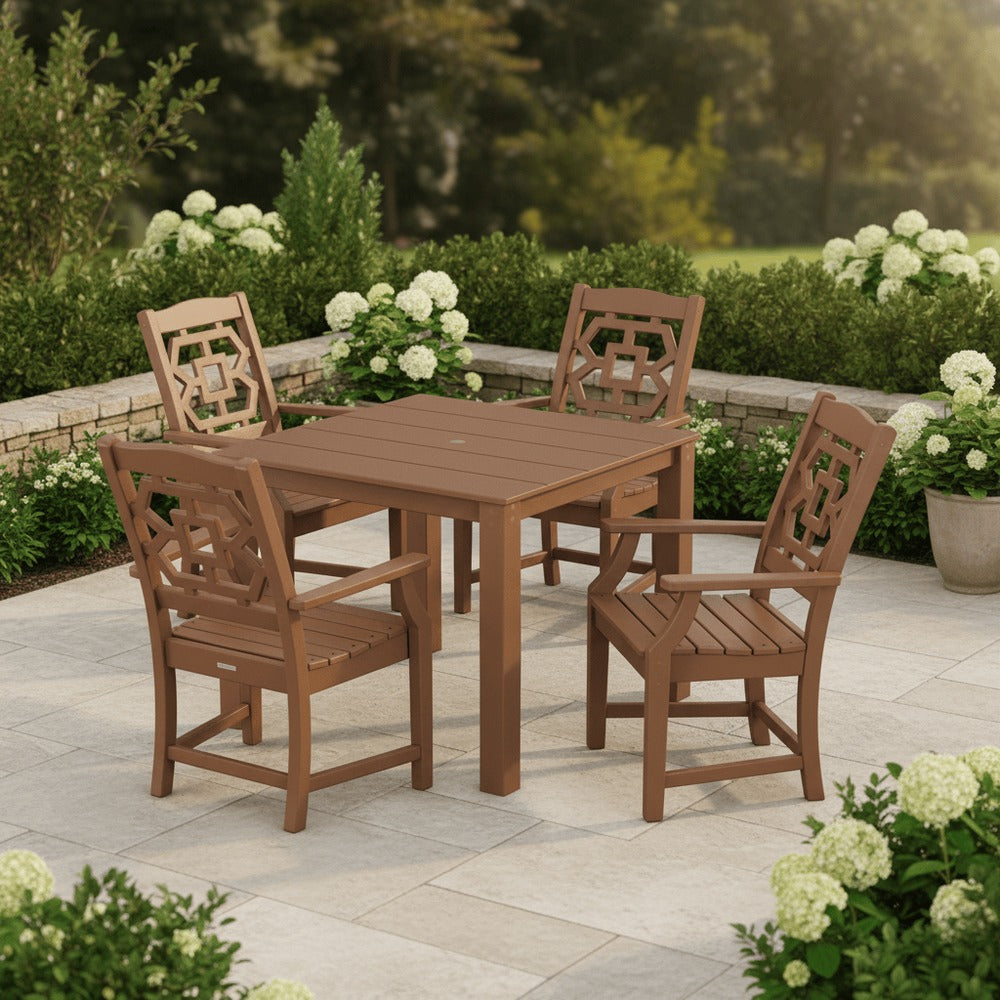 POLYWOOD® Chinoiserie 5-Piece Parsons Dining Set - PWS2379-1 Dining Set POLYWOOD®