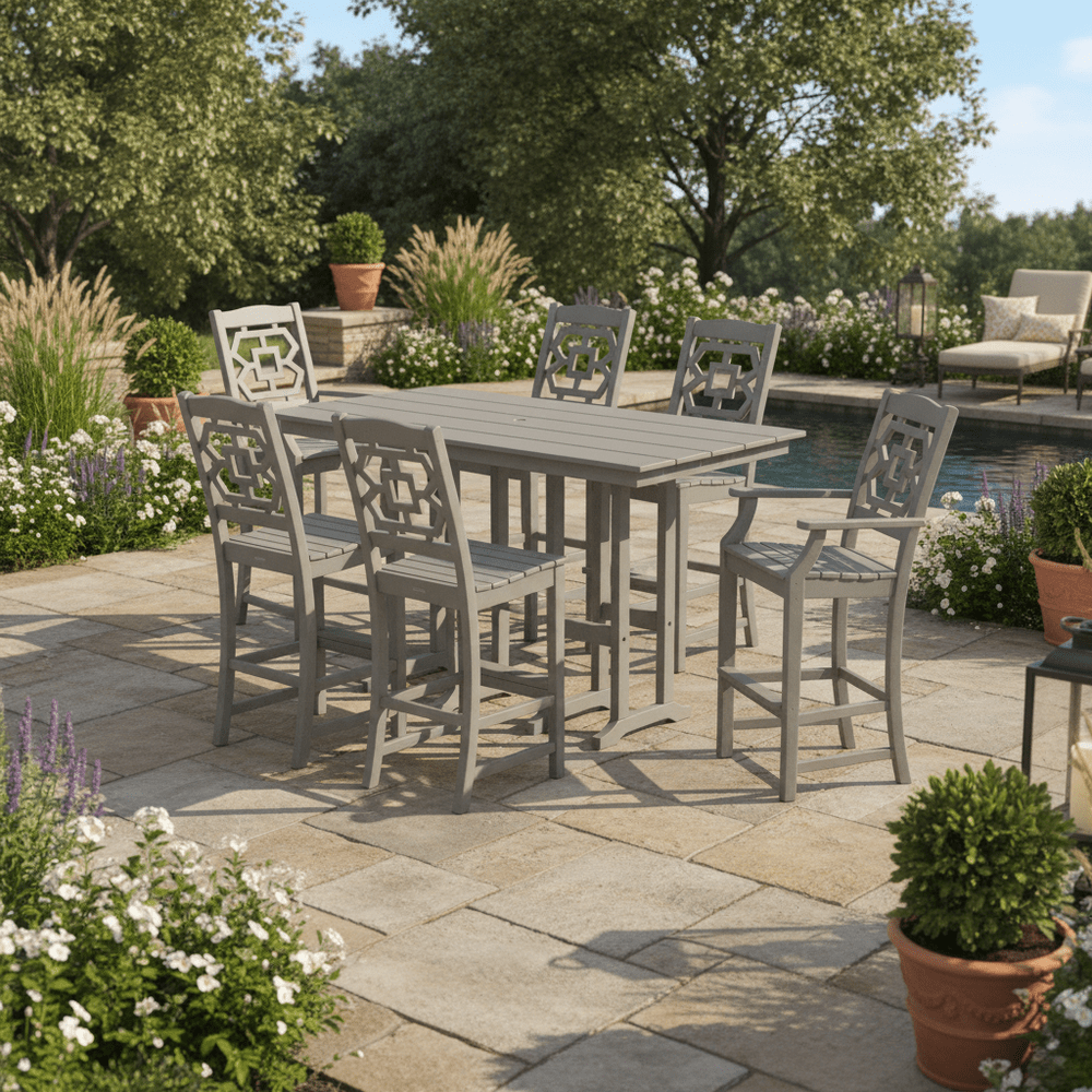 POLYWOOD® Chinoiserie 7-Piece Farmhouse Bar Set - PWS1602-1