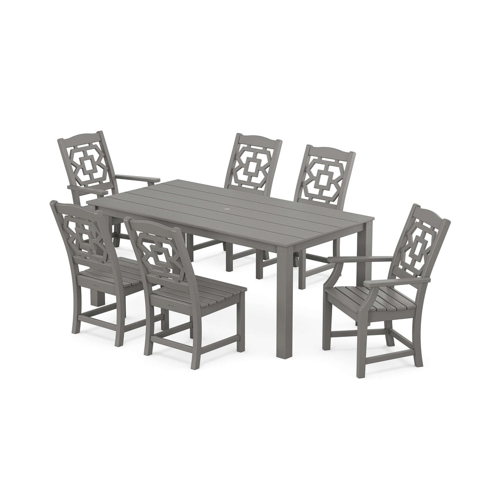 POLYWOOD® Chinoiserie 7-Piece Parsons Dining Set - PWS2375-1 Dining Set POLYWOOD®