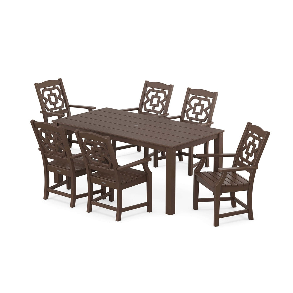 POLYWOOD® Chinoiserie Arm Chair 7-Piece Parsons Dining Set - PWS2376-1 Dining Set POLYWOOD®