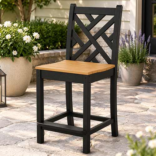 POLYWOOD® Chippendale Counter Side Chair - Select Accents - CDD101