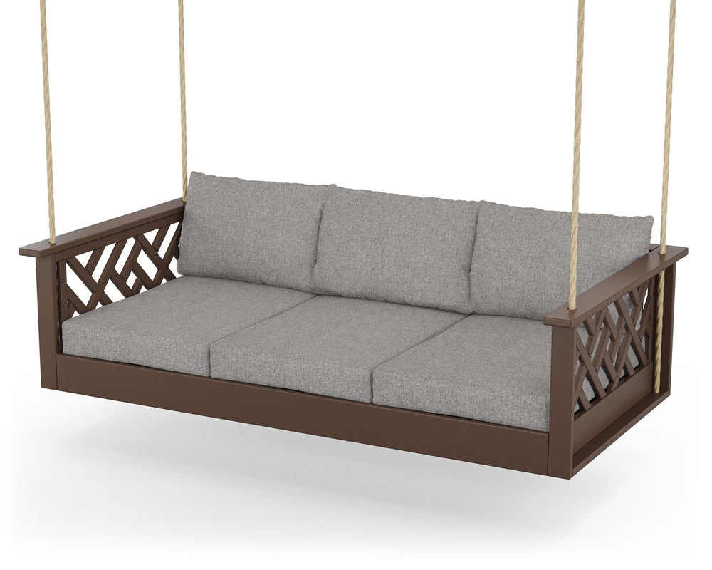 Chippendale Daybed Swing - Mahogany / Grey Mist
