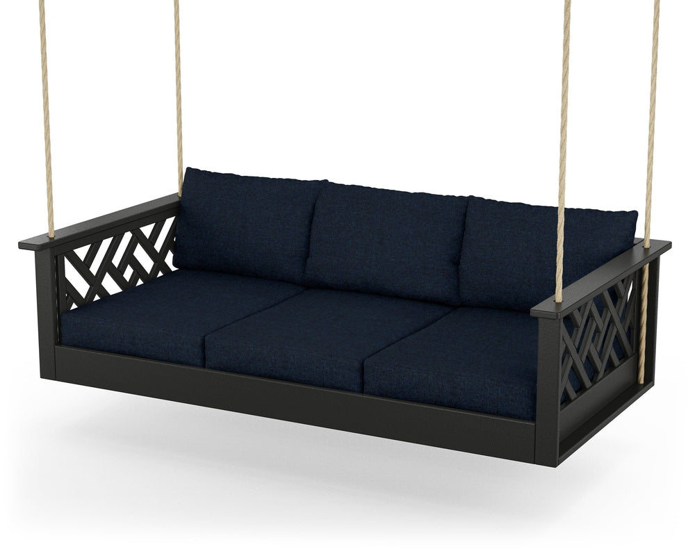 Chippendale Daybed Swing - Black / Marine Indigo