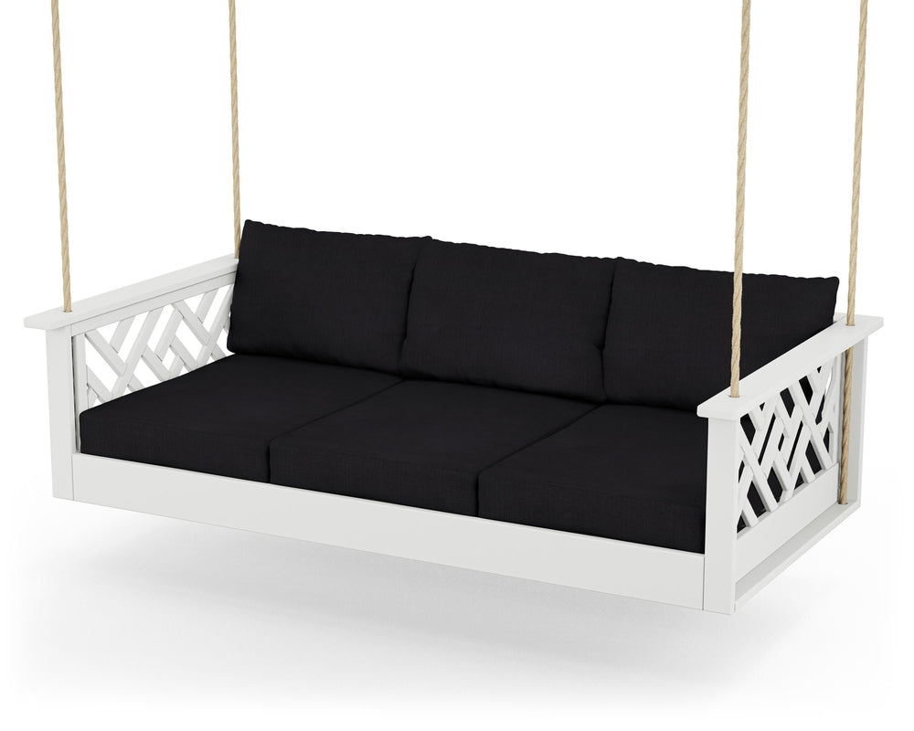 Chippendale Daybed Swing - White / Midnight Linen
