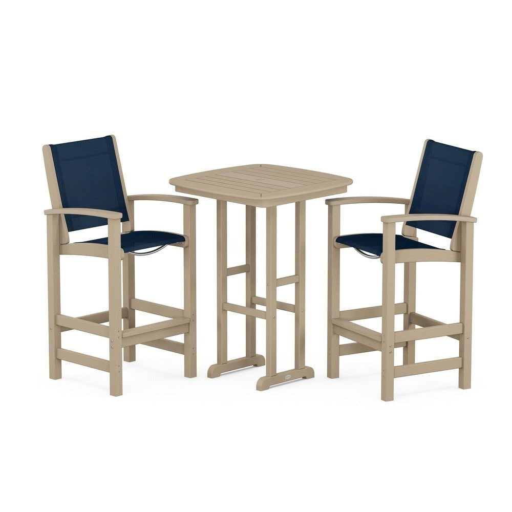 POLYWOOD® Coastal 3-Piece Bar Set - PWS156 Outdoor Furniture POLYWOOD®