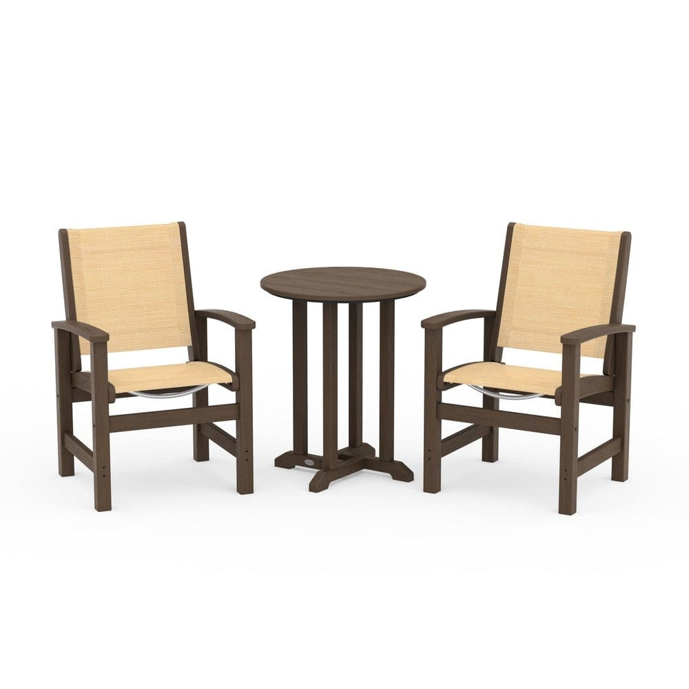POLYWOOD® Outdoor Furniture POLYWOOD® - Coastal 3-Piece Round Bistro Dining Set - PWS1294