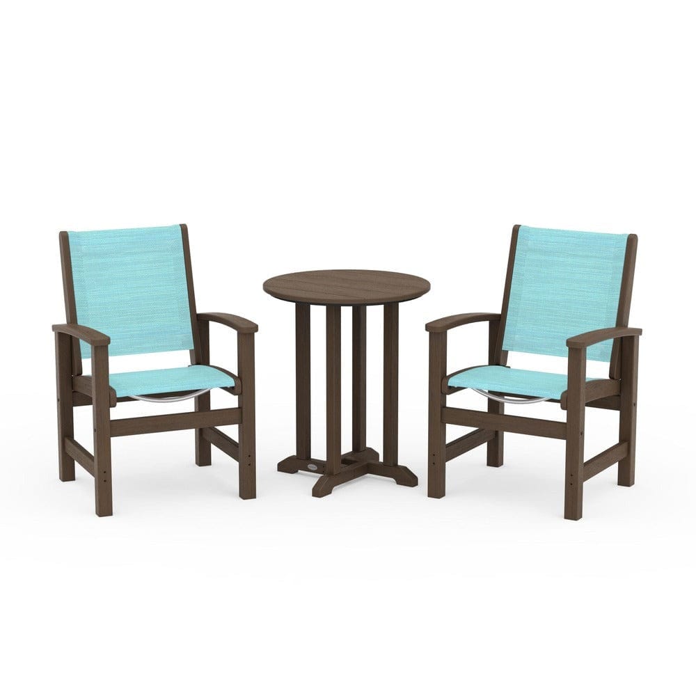 POLYWOOD® Outdoor Furniture POLYWOOD® - Coastal 3-Piece Round Bistro Dining Set - PWS1294