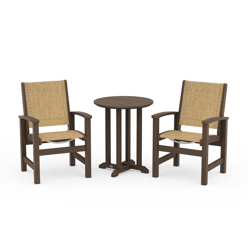POLYWOOD® Outdoor Furniture POLYWOOD® - Coastal 3-Piece Round Bistro Dining Set - PWS1294