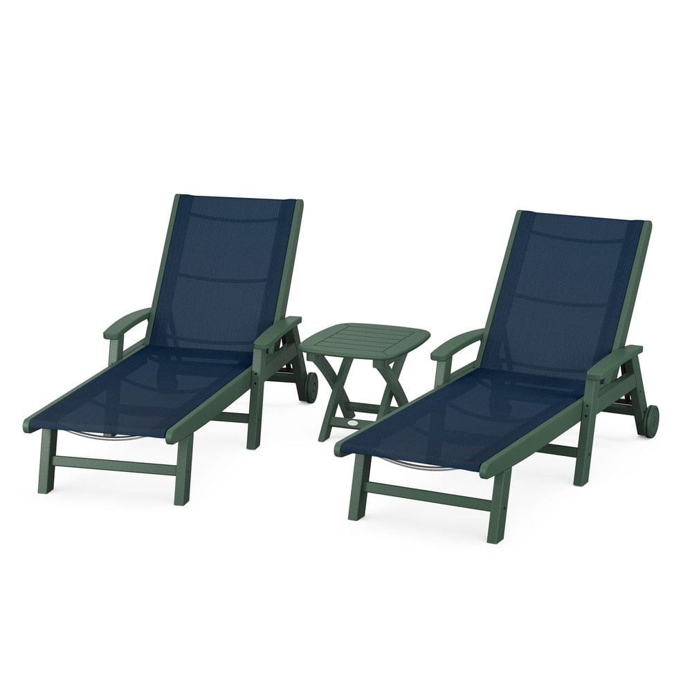POLYWOOD® Coastal 3-Piece Wheeled Chaise Set - PWS423-1