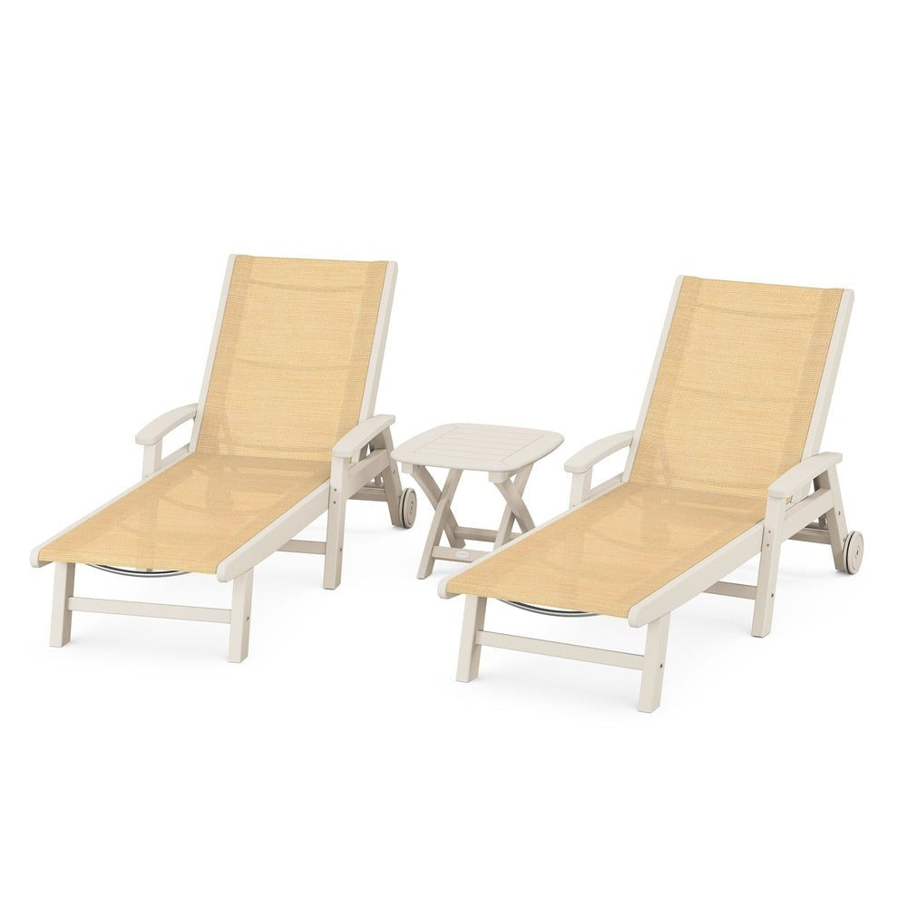POLYWOOD® Coastal 3-Piece Wheeled Chaise Set - PWS423-1