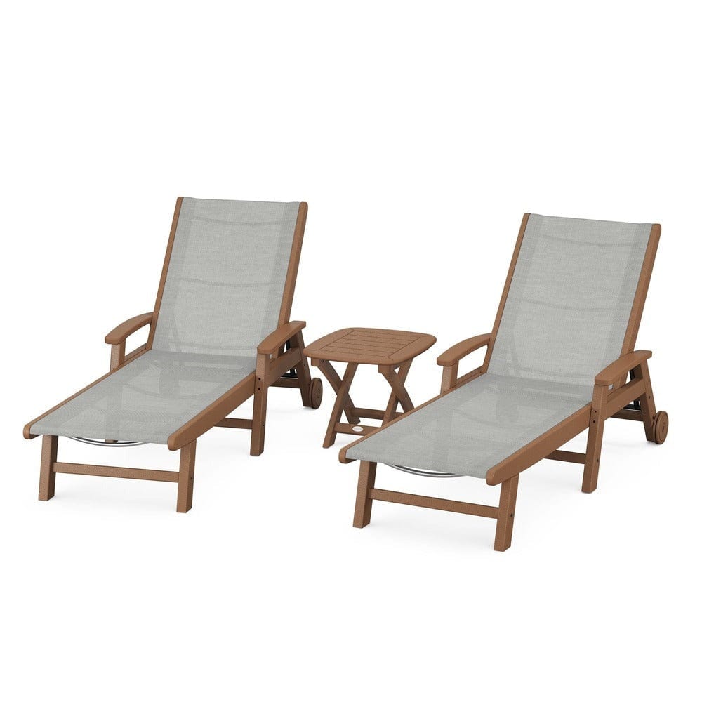 POLYWOOD® Coastal 3-Piece Wheeled Chaise Set - PWS423-1