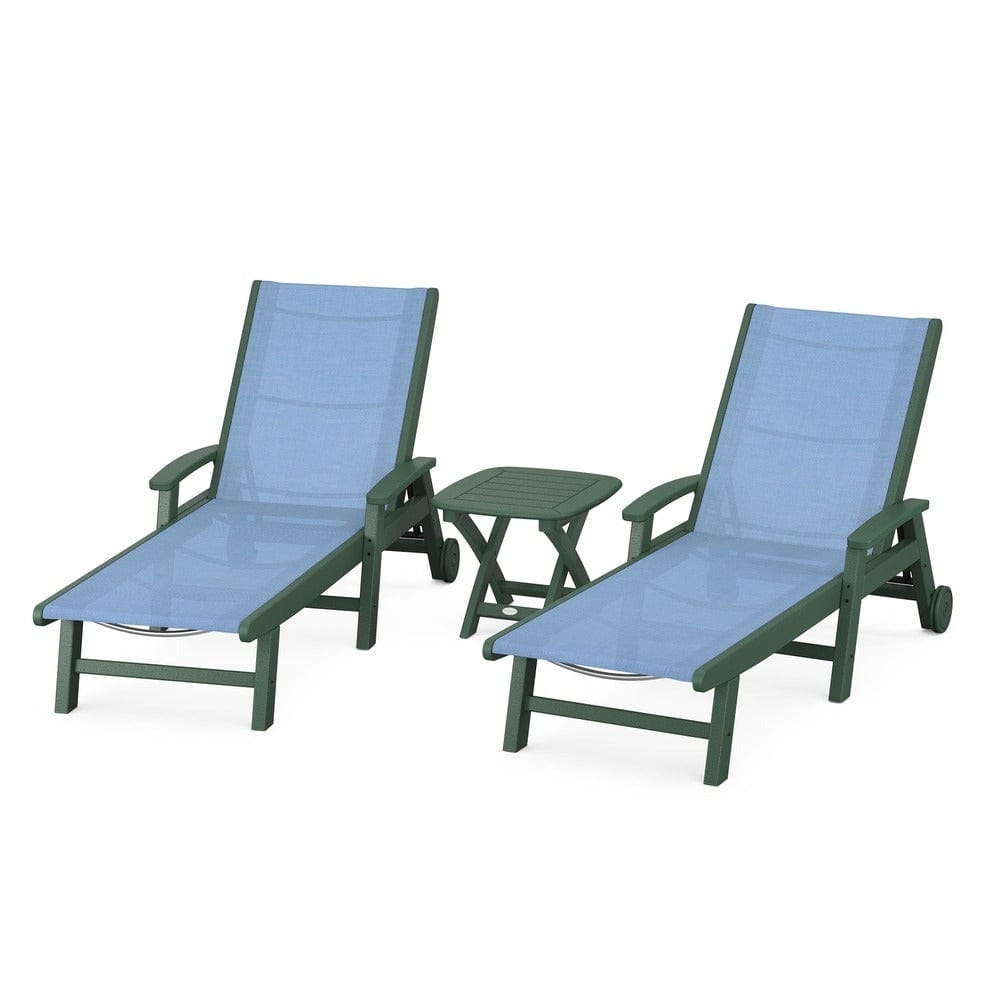 POLYWOOD® Coastal 3-Piece Wheeled Chaise Set - PWS423-1