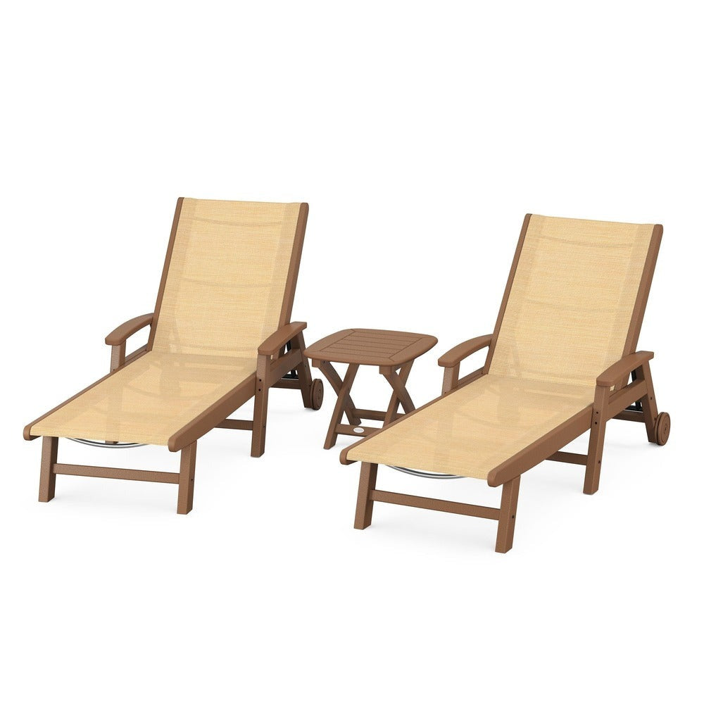 POLYWOOD® Coastal 3-Piece Wheeled Chaise Set - PWS423-1