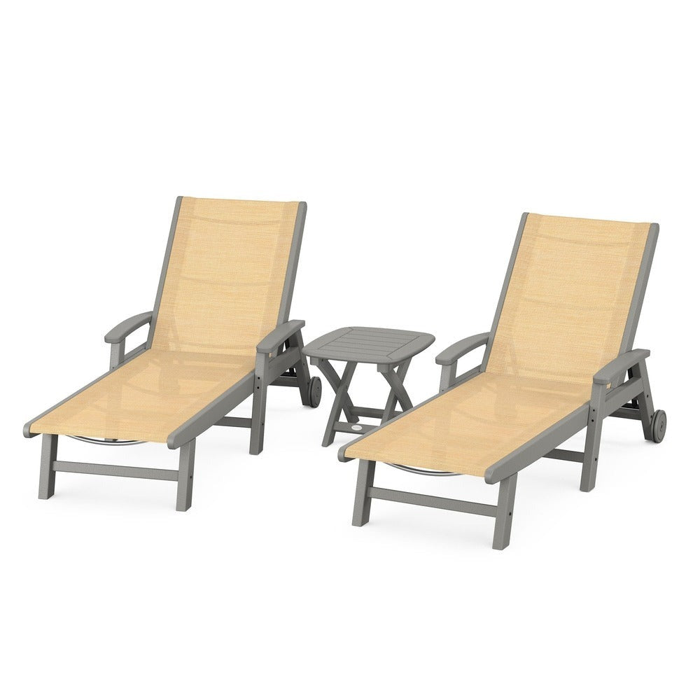 POLYWOOD® Coastal 3-Piece Wheeled Chaise Set - PWS423-1