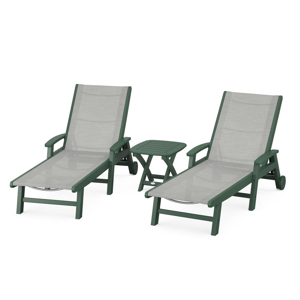 POLYWOOD® Coastal 3-Piece Wheeled Chaise Set - PWS423-1