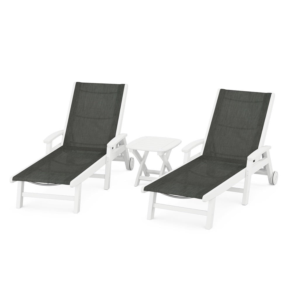 POLYWOOD® Coastal 3-Piece Wheeled Chaise Set - PWS423-1