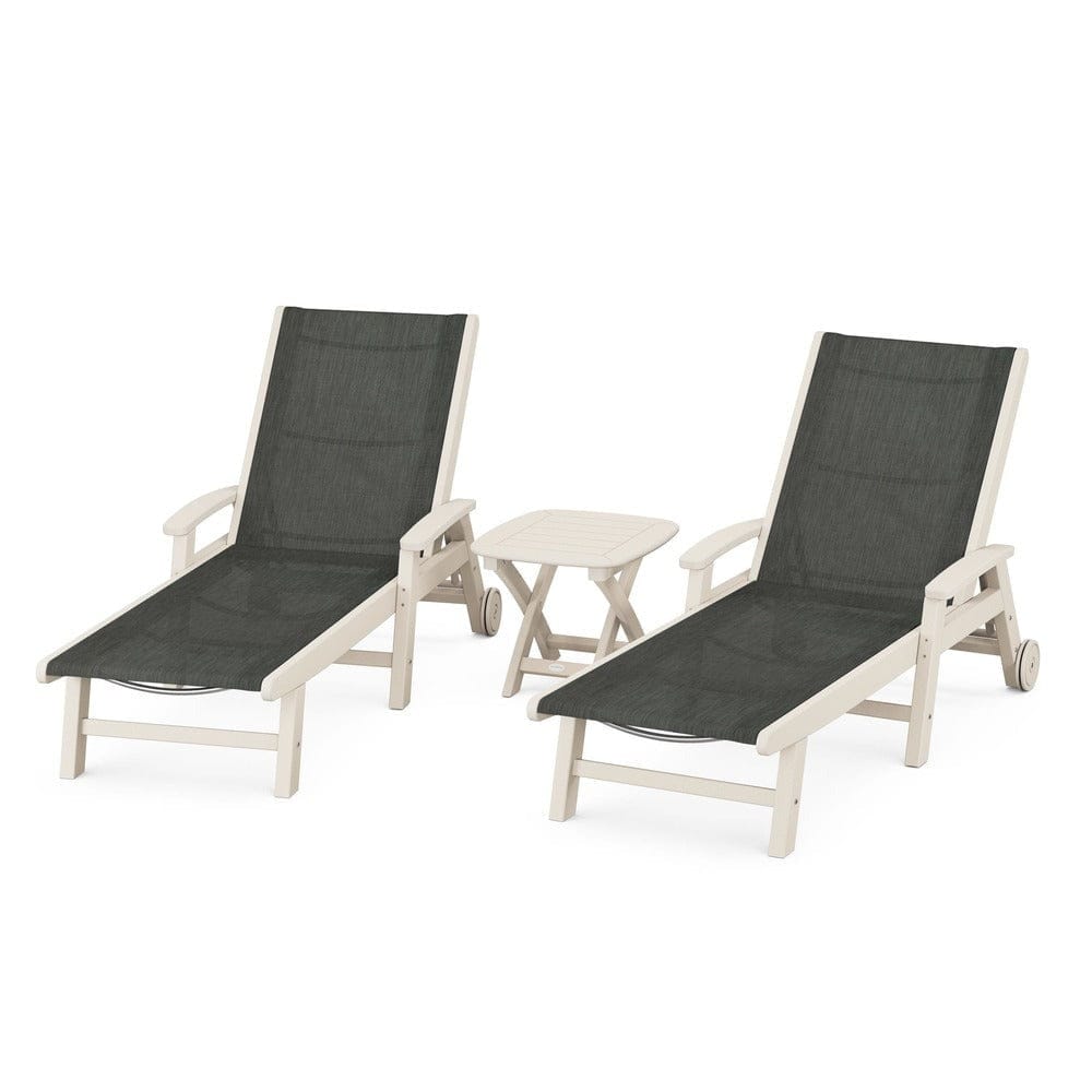 POLYWOOD® Coastal 3-Piece Wheeled Chaise Set - PWS423-1