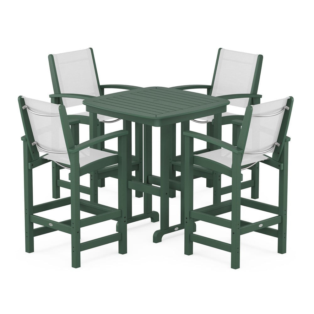 POLYWOOD® Coastal 5-Piece Bar Set - PWS210-1 Outdoor Furniture POLYWOOD®