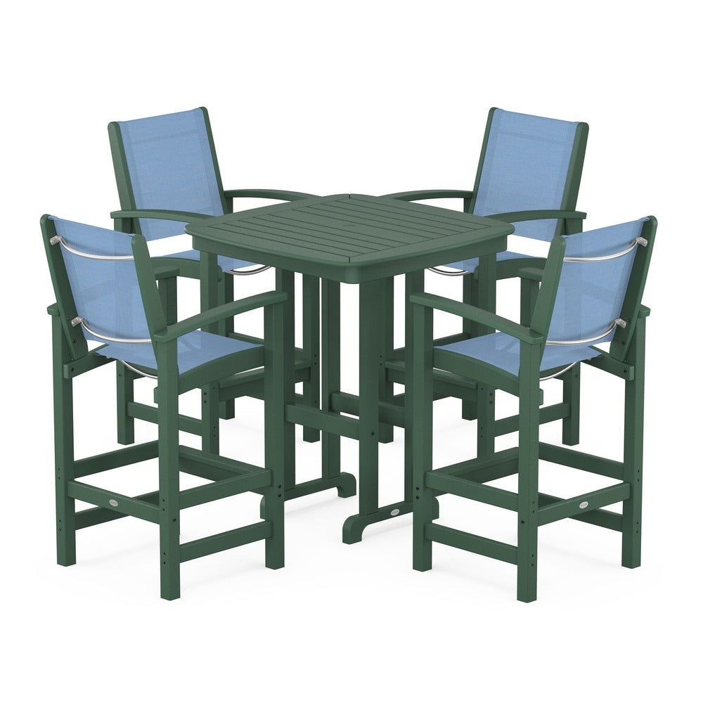 POLYWOOD® Coastal 5-Piece Bar Set - PWS210-1 Outdoor Furniture POLYWOOD®