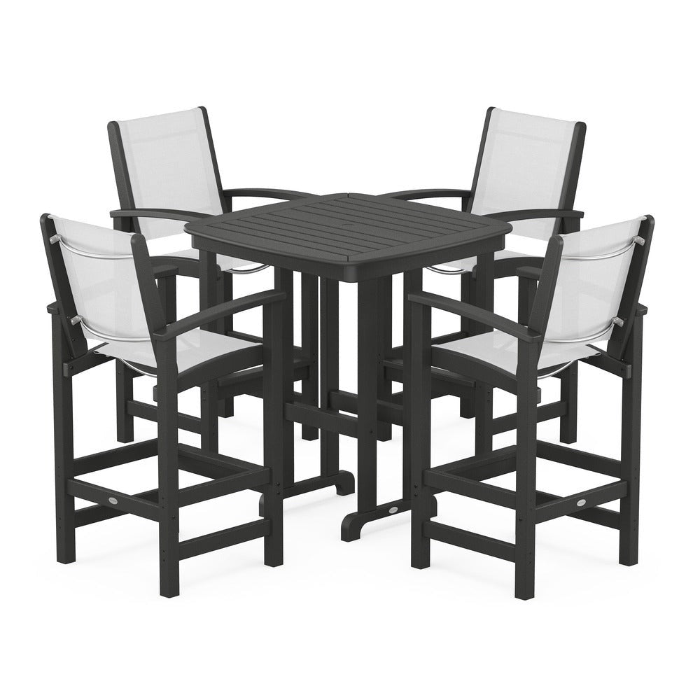 POLYWOOD® Coastal 5-Piece Bar Set - PWS210-1 Outdoor Furniture POLYWOOD®