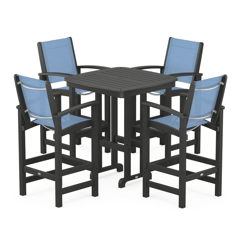 POLYWOOD® Coastal 5-Piece Bar Set - PWS210-1 Outdoor Furniture POLYWOOD®