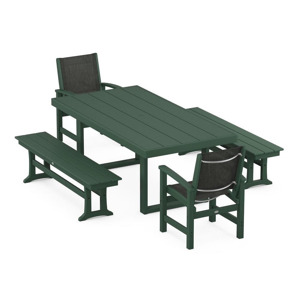 POLYWOOD® - Coastal 5-Piece Dining Set with Trestle Legs - PWS870 Outdoor Furniture POLYWOOD®