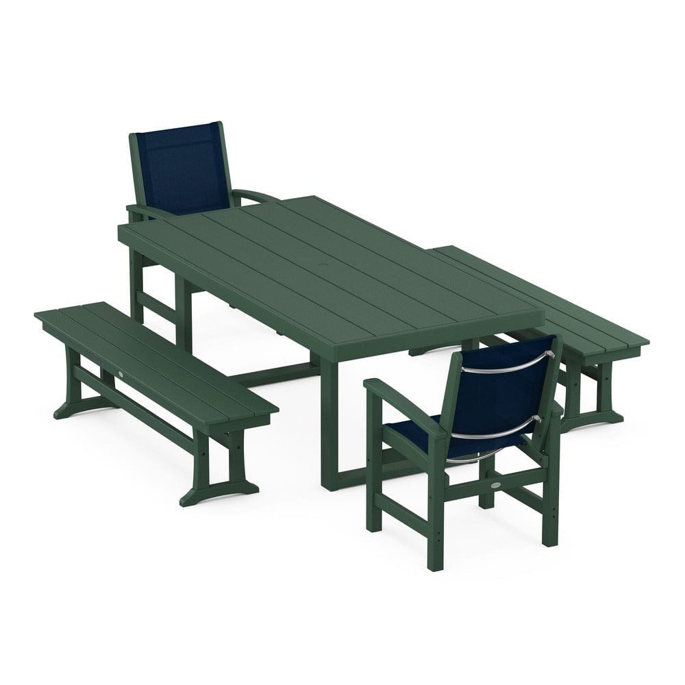 POLYWOOD® - Coastal 5-Piece Dining Set with Trestle Legs - PWS870