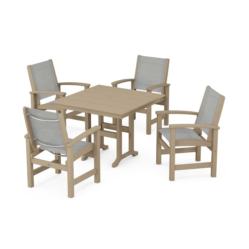 POLYWOOD® Outdoor Furniture POLYWOOD® - Coastal 5-Piece Farmhouse Dining Set - PWS1141