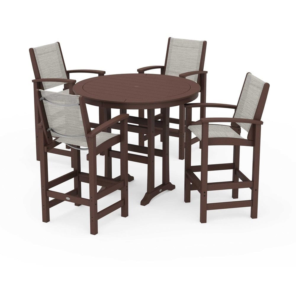 POLYWOOD® - Coastal 5-Piece Nautical Trestle Bar Set - PWS304 Outdoor Furniture POLYWOOD®