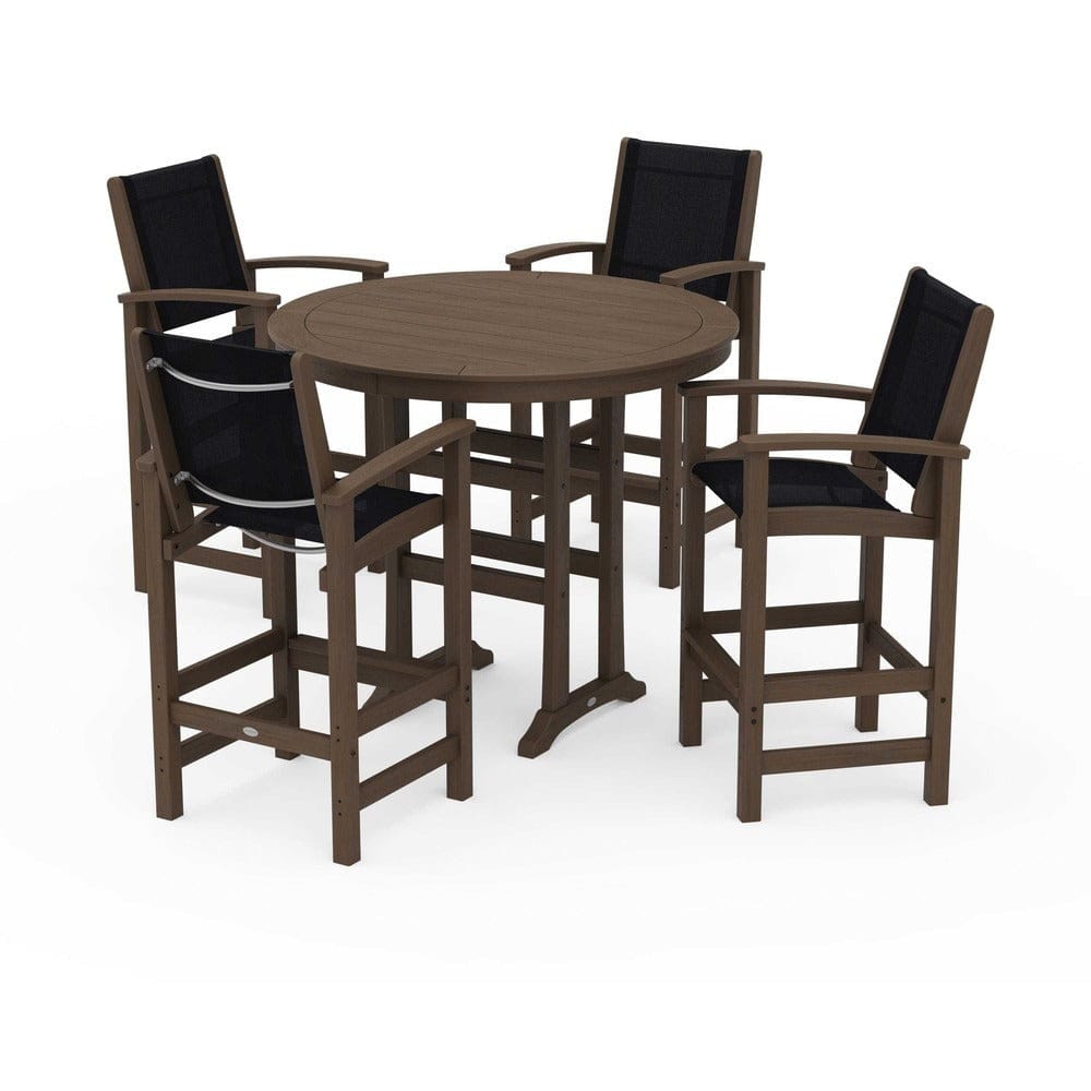 POLYWOOD® - Coastal 5-Piece Nautical Trestle Bar Set - PWS304