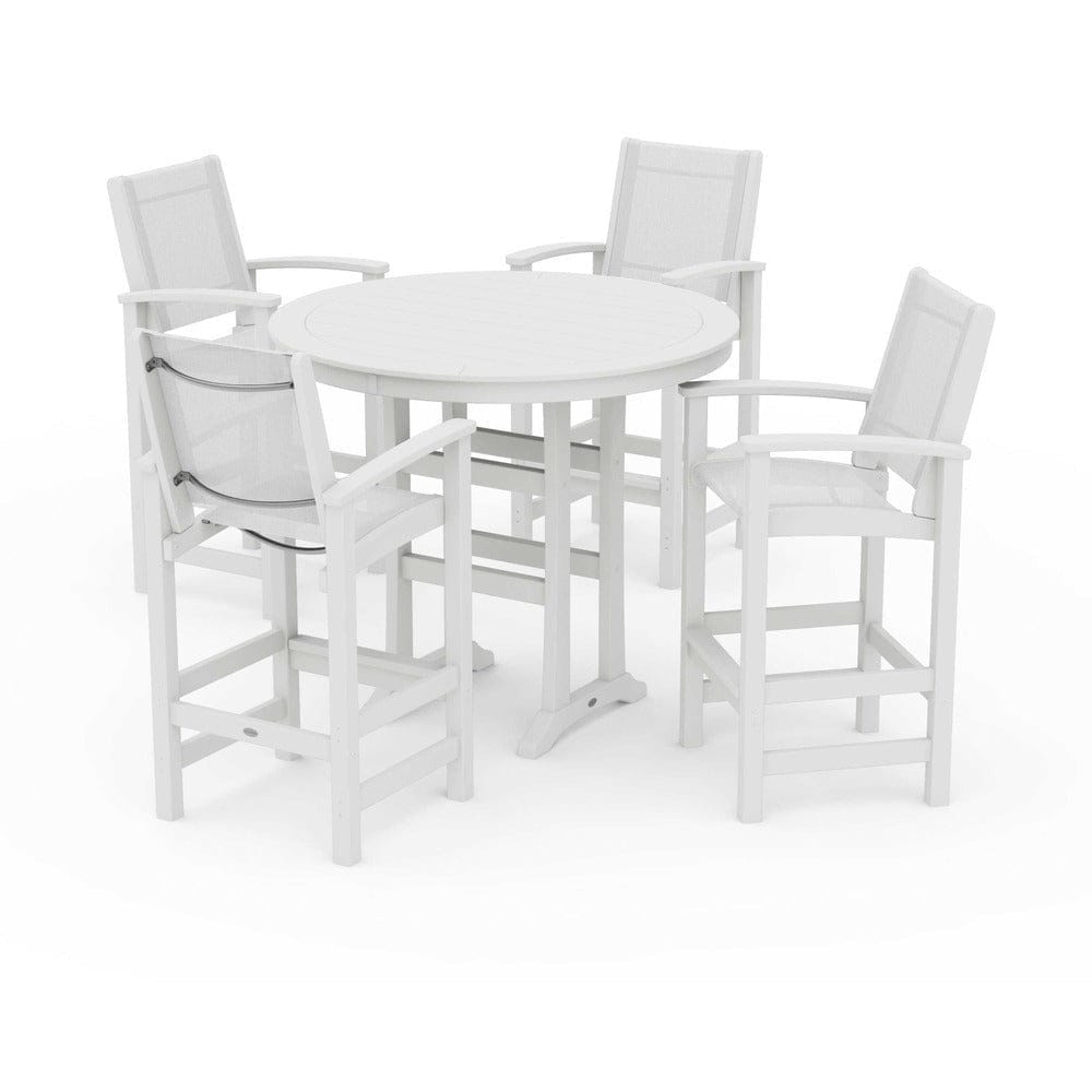 POLYWOOD® Outdoor Furniture POLYWOOD® - Coastal 5-Piece Nautical Trestle Bar Set - PWS304