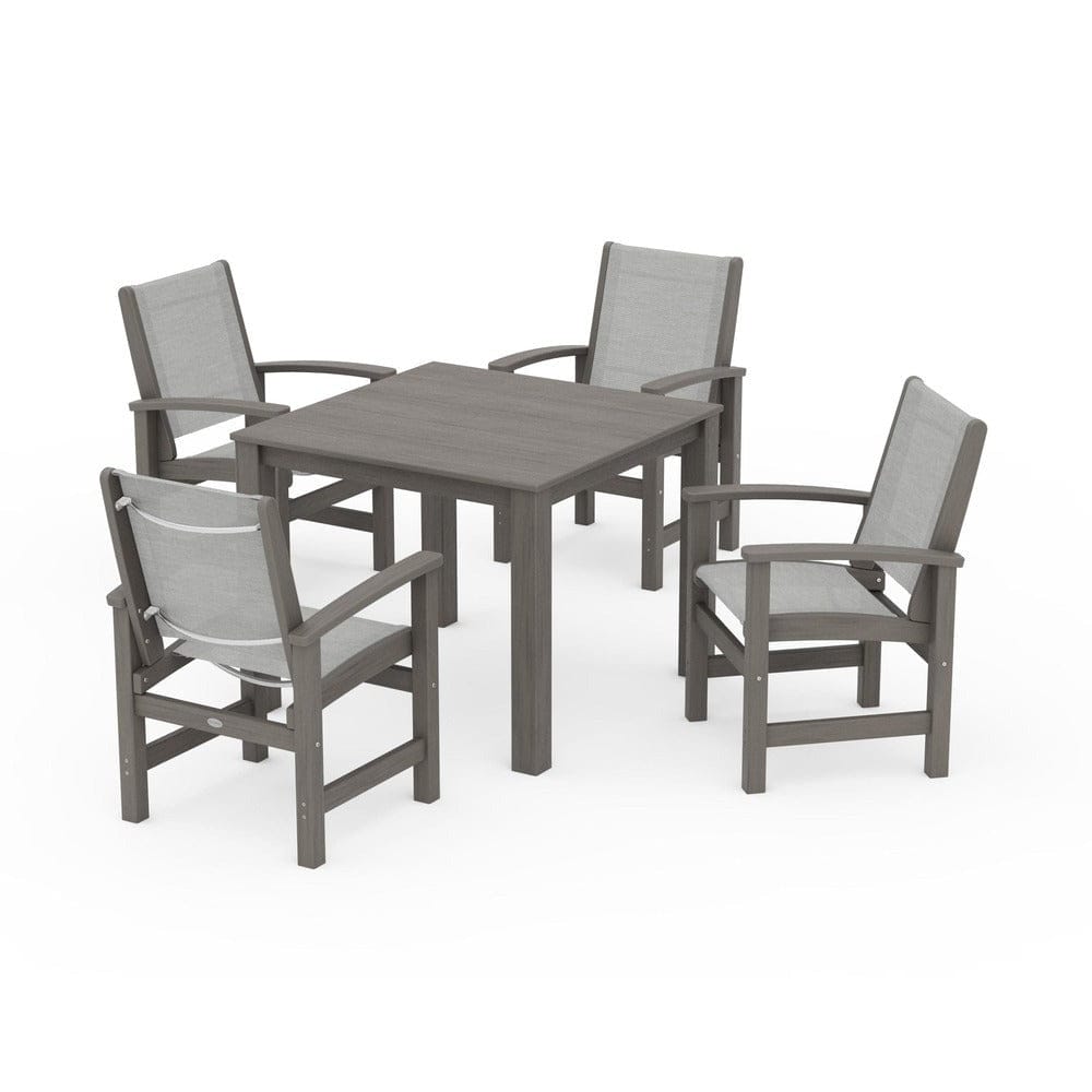 POLYWOOD® Outdoor Furniture POLYWOOD® - Coastal 5-Piece Parsons Dining Set - PWS2278