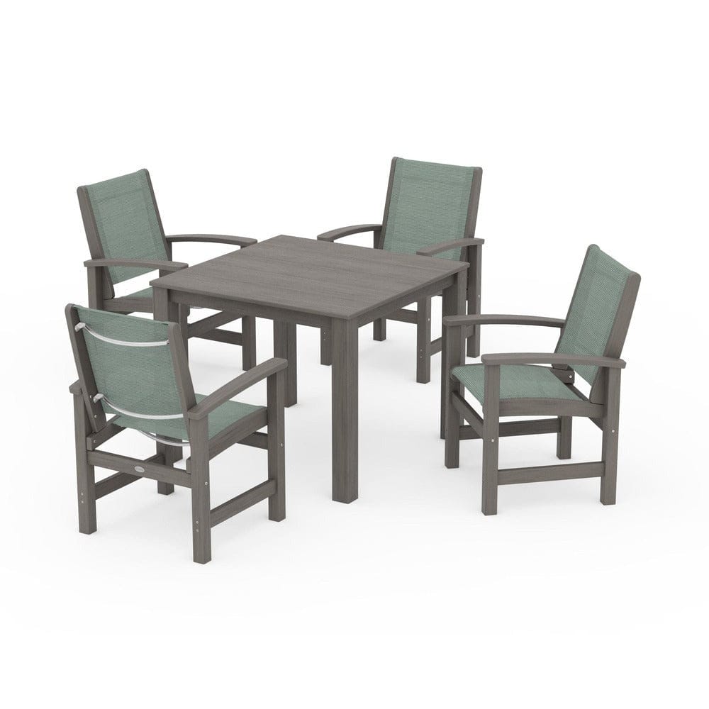 POLYWOOD® Outdoor Furniture POLYWOOD® - Coastal 5-Piece Parsons Dining Set - PWS2278